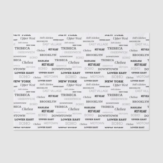 Papier Mousseline Quartiers de New York (Recto)