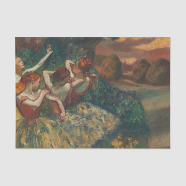 Papier Mousseline Quatre Danseurs, Degas Art (Recto)