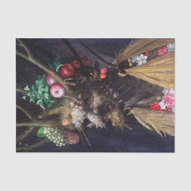 Papier Mousseline Quatre saisons en une tête, Arcimboldo (Recto)