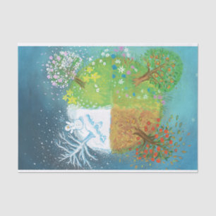 Papier Mousseline Quatre saisons sur Terre