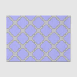 Papier Mousseline Quatrefoil periwinkle et gris