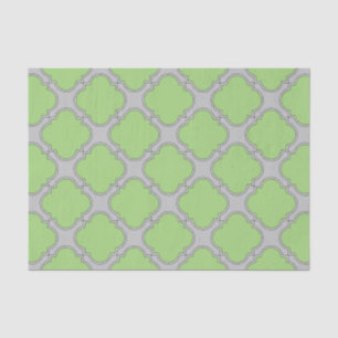 Papier Mousseline Quatrefoil vert