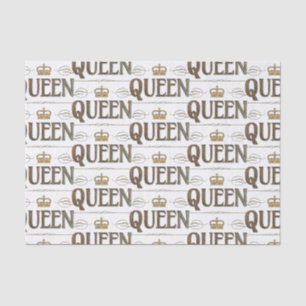 Papier Mousseline QUEEN Calligraphie Lettres - Elegant Rich Royal