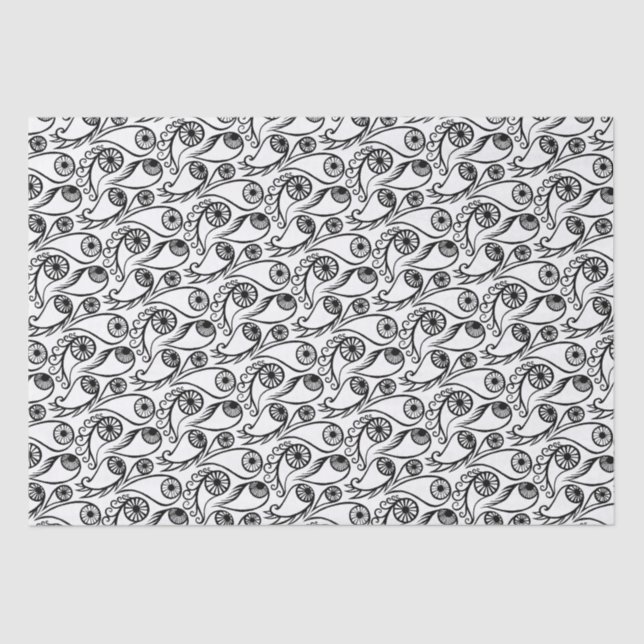 Papier Mousseline Quirky Paisley Eye Motif Déplaisant Funny Hallowee (Recto)