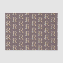 R Monogramme papier d'enveloppement floral