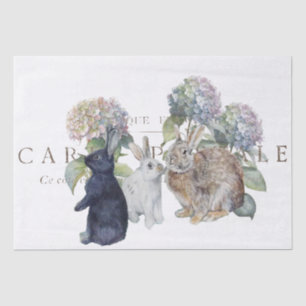 Papier Mousseline Rabbit Hydrangea Carte Postale Carte Fleur Découpa