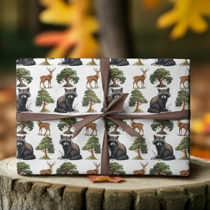 Papier Mousseline Raccoon et bois de cerfs