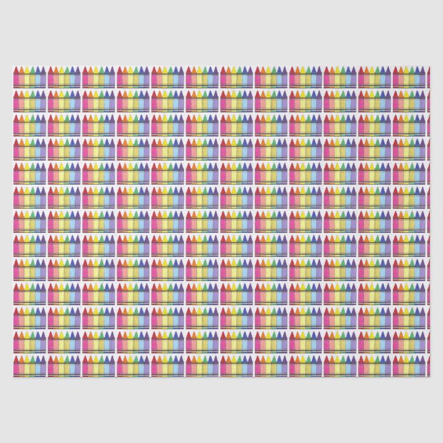 Papier Mousseline Rainbow Crayons Artist Art Class Anniversaire (Recto)