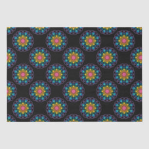 Papier Mousseline Rainbow Floral Fontaine Mandala Pois