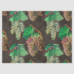 Papier Mousseline Raisins et vignes verts Vintages sur la découpage