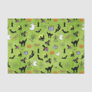 Papier Mousseline Random Halloween Iconique Motif Green BG