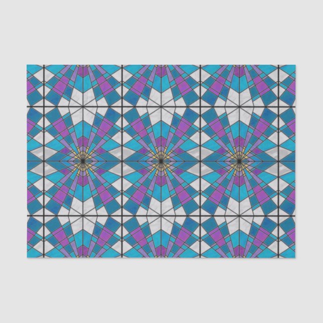 Papier Mousseline Rayon en verre de teint bleu et violet (Recto)