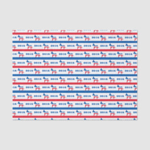 Papier Mousseline Rayures 2016 patriotiques d'âne de Démocrate