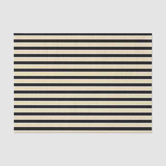 Papier Mousseline Rayures beiges et noires et blanches (Recto)