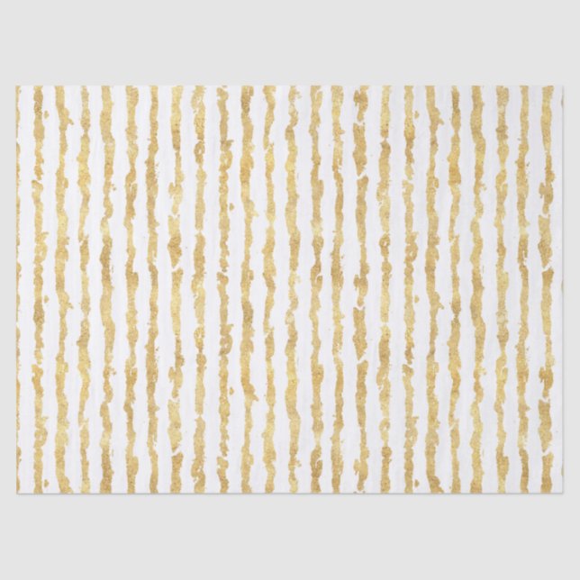 Papier Mousseline Rayures blanches de tape-à-l'oeil d'or (Recto)