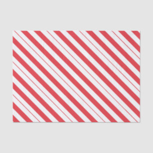 Papier Mousseline Rayures blanches et rouge-foncé de diagonale de