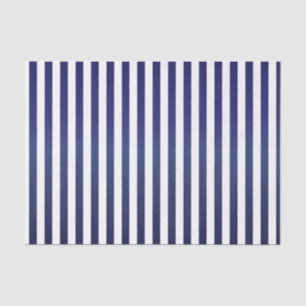 Papier Mousseline Rayures bleu-foncé et blanches profondes