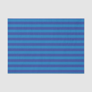 Papier Mousseline Rayures bleu-foncé et bleu-clair
