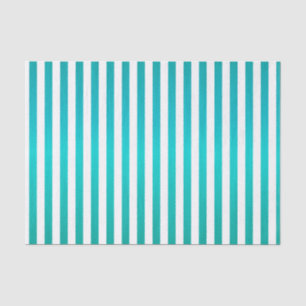 Papier Mousseline Rayures bleues et blanches turquoises riches