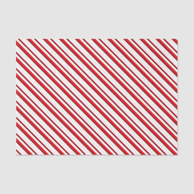 Papier Mousseline Rayures de sucrerie, rouge de menthe poivrée et (Recto)
