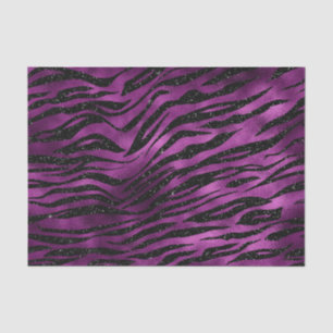 Papier Mousseline Rayures de tigre en ombre à paillettes violettes e