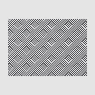 Papier Mousseline Rayures diagonales en boîte noir et blanc