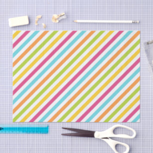 Papier Mousseline Rayures diagonales en couleurs vives