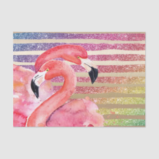Papier Mousseline Rayures d'or de parties scintillantes de Flamants