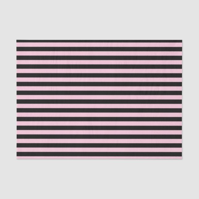 Papier Mousseline Rayures doucement roses et noires (Recto)