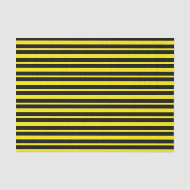 Papier Mousseline Rayures jaunes et noires épaisses et minces (Recto)