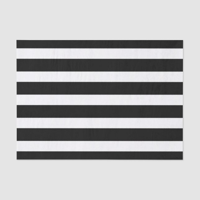 Papier Mousseline Rayures Noir & Blanc Rayé (Recto)
