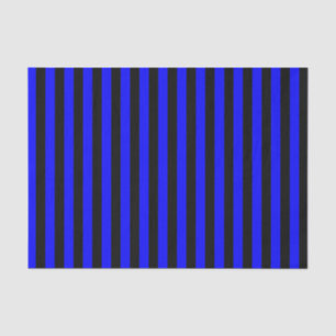 Papier Mousseline Rayures noires et bleues