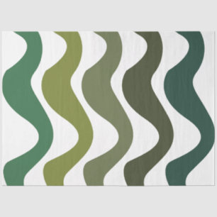 Papier Mousseline Rayures ondulées vertes
