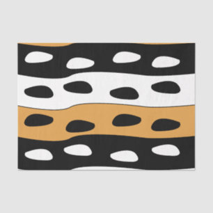 Papier Mousseline Rayures orange noir blanc