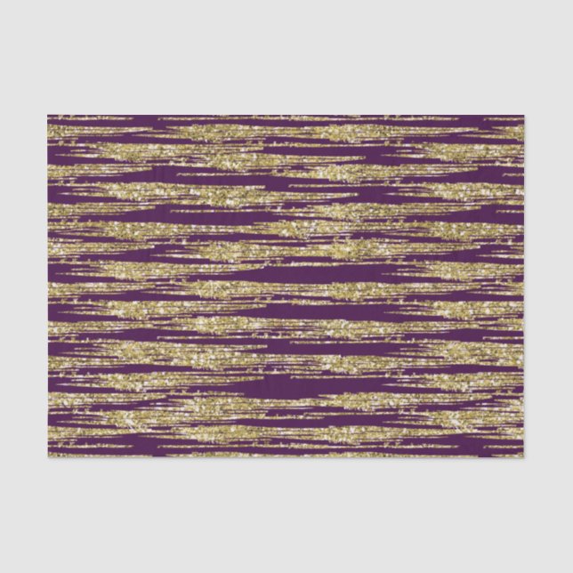 Papier Mousseline Rayures pourpres de parties scintillantes de Faux (Recto)