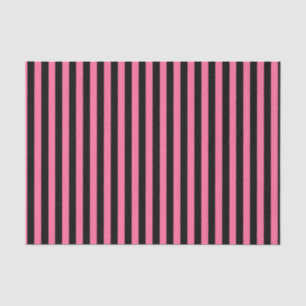 Papier Mousseline Rayures roses et noires verticales