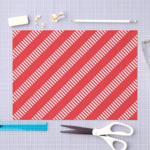 Papier Mousseline Rayures rouges et blanches
