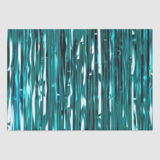 Papier Mousseline Rayures turquoises (Recto)