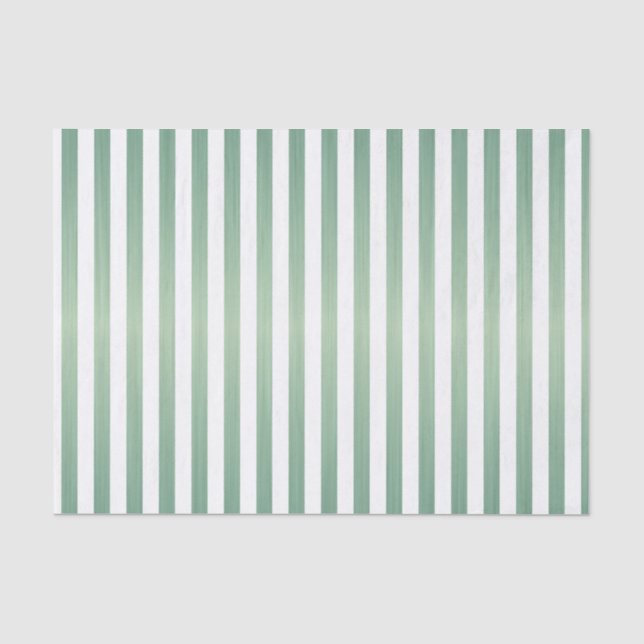 Papier Mousseline Rayures vertes et blanches en bon état (Recto)