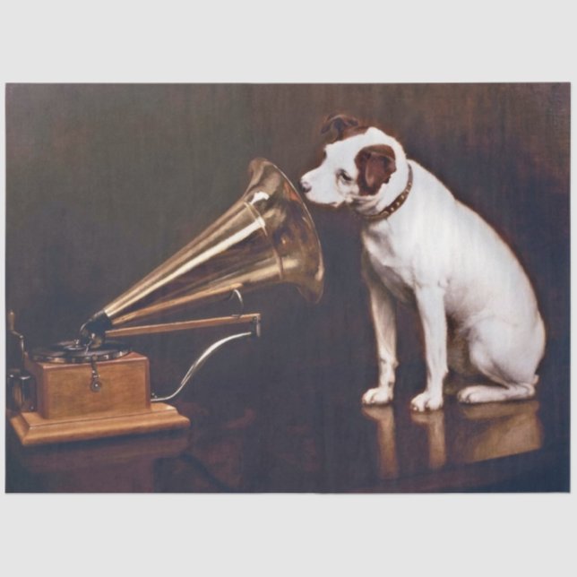 Papier Mousseline RCA Victor Chien Découpage Tissu papier (Recto)