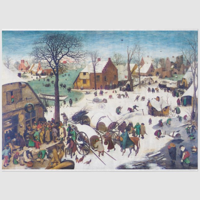 Papier Mousseline Recensement à Bethléem, Pieter Bruegel (Recto)