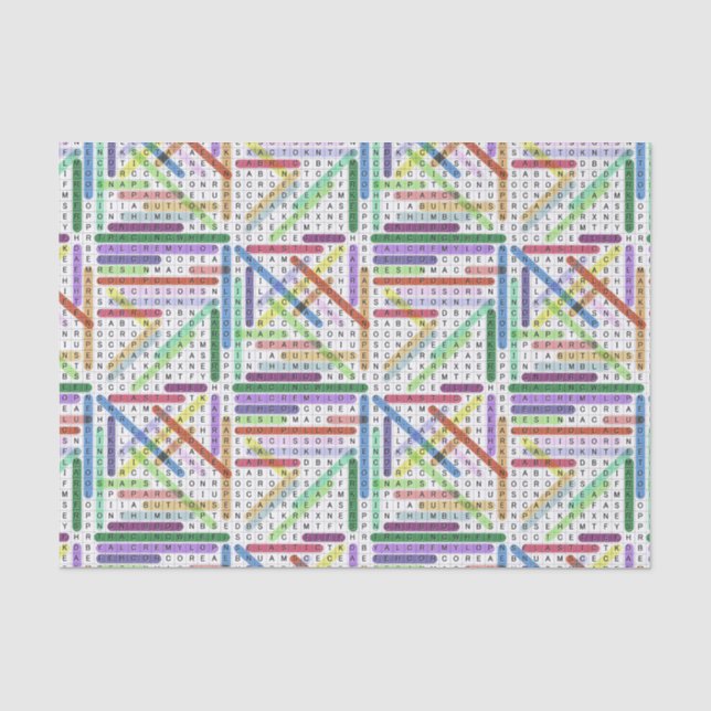 Papier Mousseline Recherche par mot couture (Recto)