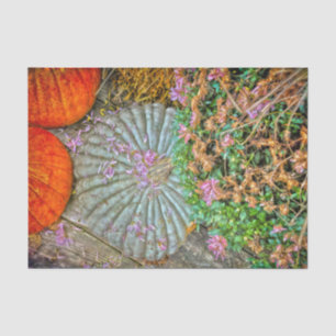 Papier Mousseline Récolte d'automne Oranges Citrouilles Vertes Flora