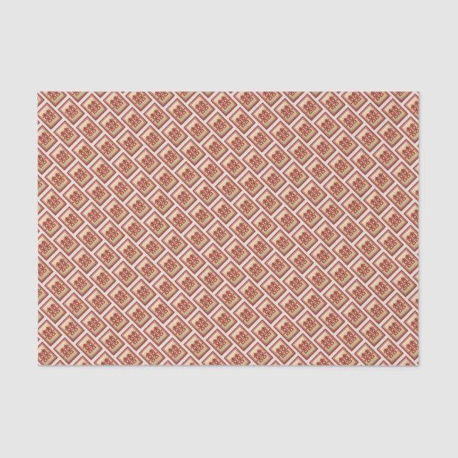Papier Mousseline Rectangle or Double Bonheur Mariage chinois Ti (Recto)