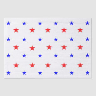 Papier Mousseline Red and Blue Stars - Starry Sky Motif