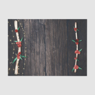 Papier Mousseline Red Berries Branches & Lumières Rustic Holiday Par