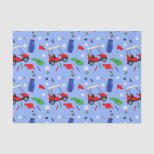 Papier Mousseline Red Blue & Green Golf
