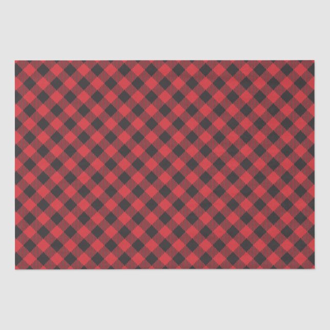 Papier Mousseline Red Buffalo Plaid À damiers (Recto)