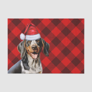 Papier Mousseline Red Buffalo Plaid Christmas Bluetick Coonhound Chi