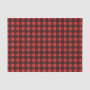 Papier Mousseline Red buffalo plaid pattern Christmas tissue paper